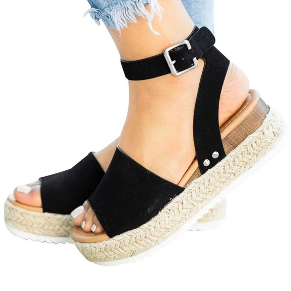 Black espadrille sandals